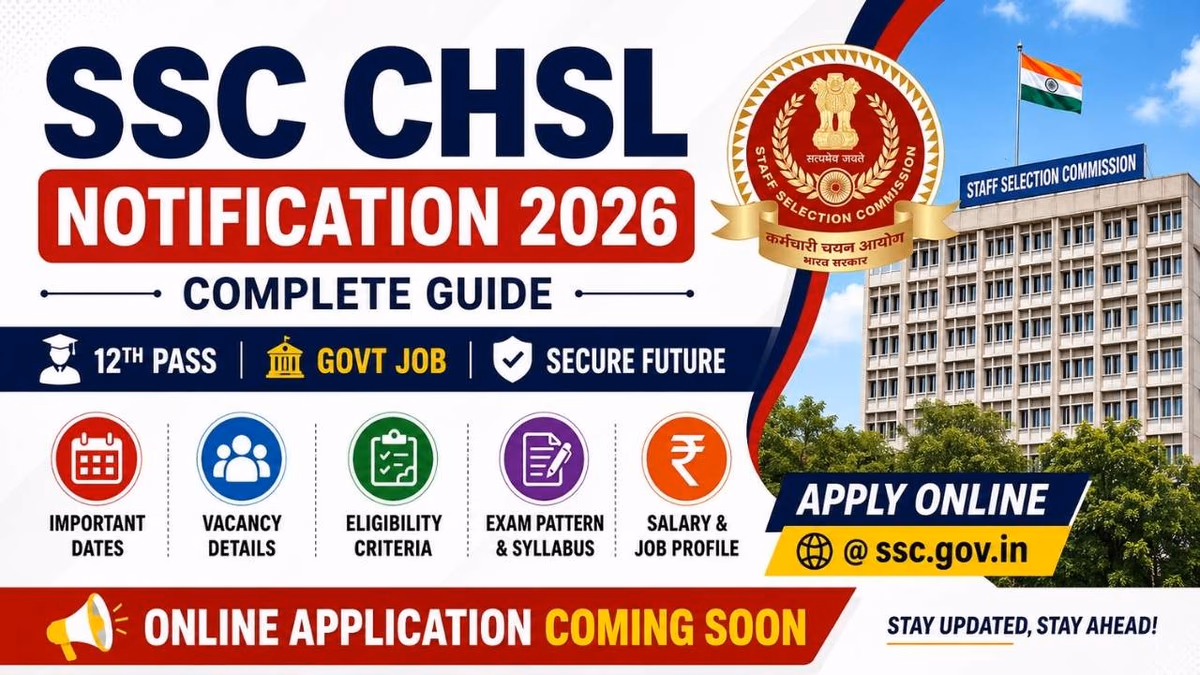 SSC CHSL Notification 2026: Complete Guide to Dates, Eligibility, Vacancy & Apply Online